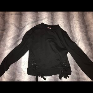 Black Cropped Crewneck